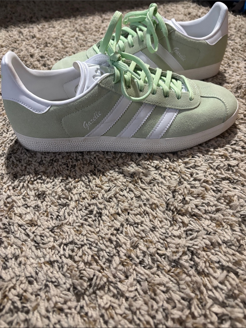 adidas Gazelle Sneakers in Pale Green and White - Picture 6 of 8